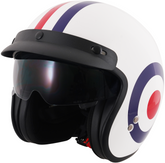 Stealth Open Face Motorcycle Helmet With Peak - Roundel