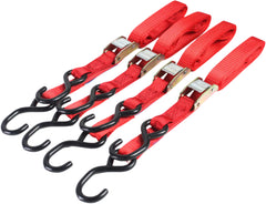 Bike It 4 Piece Red Autolock Tiedown