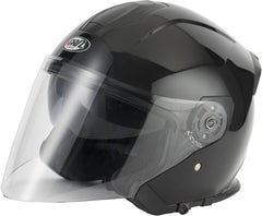 Vcan H586 Open Face Motorcycle Helmet - Gloss Black