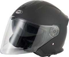 Vcan H586 Open Face Motorcycle Helmet - Matt Black