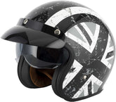 Vcan H589 Open Face Motorcycle Helmet - Black Jack