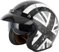 Vcan H589 Open Face Motorcycle Helmet - Black Jack