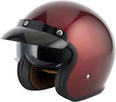 Vcan H589 Open Face Motorcycle Helmet - Burgundy