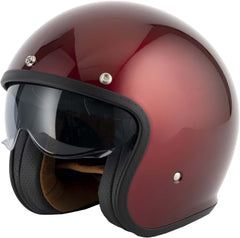 Vcan H589 Open Face Motorcycle Helmet - Burgundy