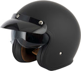 Vcan H589 Open Face Motorcycle Helmet - Matt Black