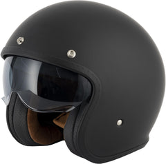 Vcan H589 Open Face Motorcycle Helmet - Matt Black