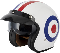 Vcan H589 Open Face Motorcycle Helmet - Roundel