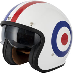 Vcan H589 Open Face Motorcycle Helmet - Roundel