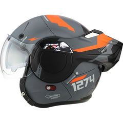 ViPER F242 Flip Up Motorcycle Helmet - Verto Grey/Orange