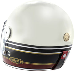 ViPER F656 Full Face Motorcycle Helmet - Stripes Cream/Burgundy