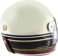 ViPER F656 Full Face Motorcycle Helmet - Stripes Cream/Burgundy