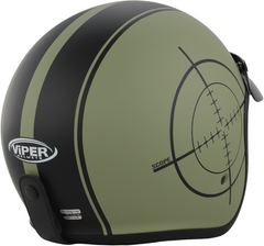 ViPER RS-V06 Plus Open Face Motorcycle Helmet - Scope Matt Green