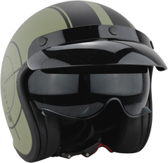 ViPER RS-V06 Plus Open Face Motorcycle Helmet - Scope Matt Green