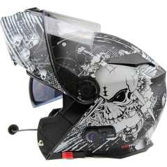 ViPER RS-V171 Flip Up Motorcycle Helmet - Matt Skull