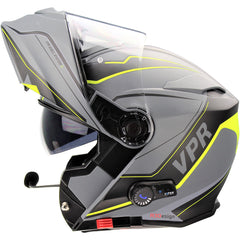 ViPER RS-V171 Zone Flip Up Motorcycle Helmet - Matt Grey/Yellow