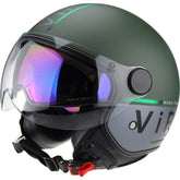 ViPER RS-V19 Open Face Motorcycle Helmet - Forza Green Matt