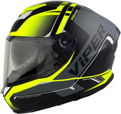 ViPER RS-V255 Full Face Motorcycle Helmet - Reactor Matt Black/Fluo