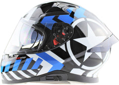 ViPER RS-V95 Full Face Motorcycle Helmet - Radar Black/Blue