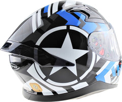ViPER RS-V95 Full Face Motorcycle Helmet - Radar Black/Blue
