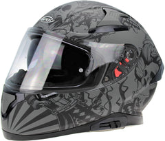 ViPER RS-V95 Full Face Motorcycle Helmet - Skull Grey