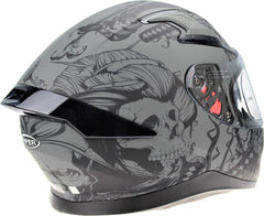 ViPER RS-V95 Full Face Motorcycle Helmet - Skull Grey