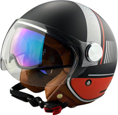 ViPER RS-V19 Open Face Motorcycle Helmet - Nano Black/Orange