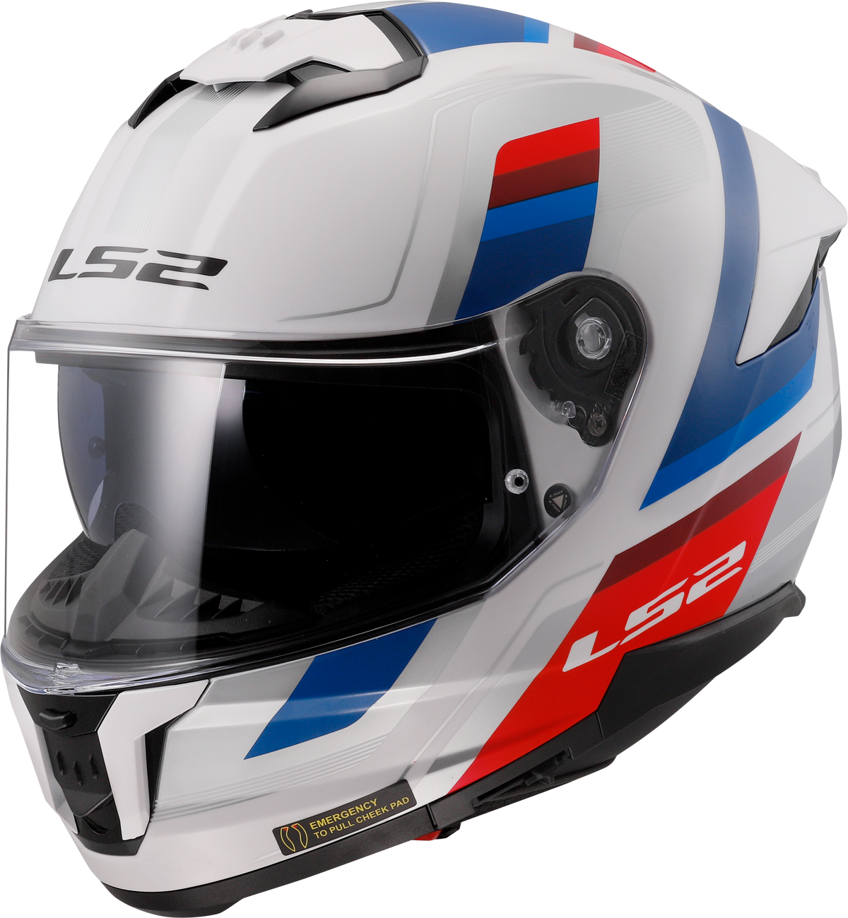LS2 FF808 Stream II Full Face Motorcycle Helmet - Vintage White/Blue/Red