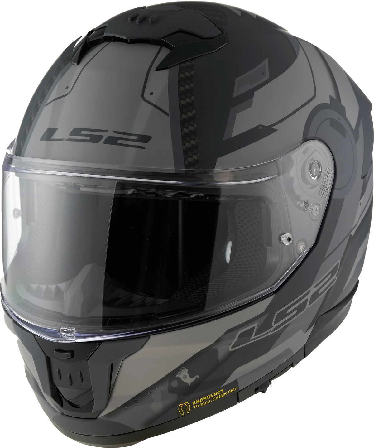 LS2 FF808 Stream II Full Face Motorcycle Helmet - Shadow Matt Titanium/Grey