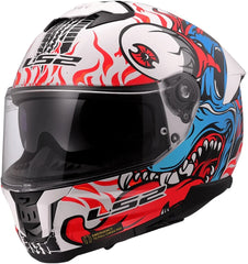 LS2 FF808 Stream II Full Face Motorcycle Helmet - Inferno White/Blue
