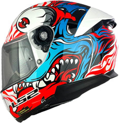 LS2 FF808 Stream II Full Face Motorcycle Helmet - Inferno White/Blue