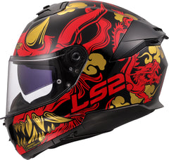 LS2 FF808 Stream II Full Face Motorcycle Helmet - Drako Black/Red
