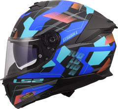 LS2 FF808 Stream II Full Face Motorcycle Helmet - Mika Black/Blue