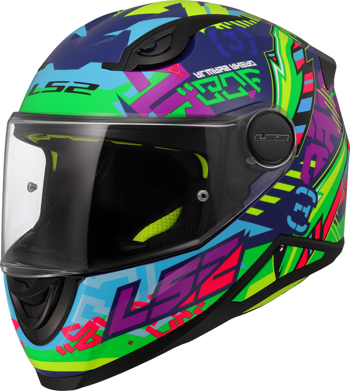LS2 FF812 Kid Full Face Motorcycle Helmet - Svent Blue/Green
