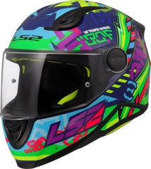 LS2 FF812 Kid Full Face Motorcycle Helmet - Svent Blue/Green