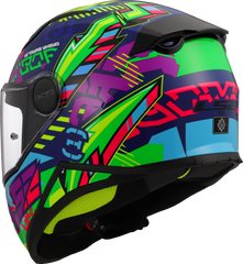 LS2 FF812 Kid Full Face Motorcycle Helmet - Svent Blue/Green