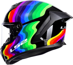 LS2 FF820 Rapid III Full Face Motorcycle Helmet - Flow Black/Multi