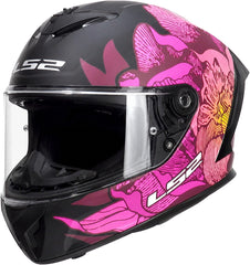 LS2 FF820 Rapid III Full Face Motorcycle Helmet - Poppies II Black/Pink
