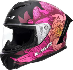 LS2 FF820 Rapid III Full Face Motorcycle Helmet - Poppies II Black/Pink