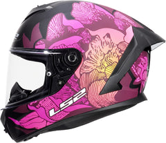 LS2 FF820 Rapid III Full Face Motorcycle Helmet - Poppies II Black/Pink