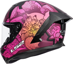 LS2 FF820 Rapid III Full Face Motorcycle Helmet - Poppies II Black/Pink