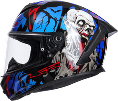 LS2 FF820 Rapid III Full Face Motorcycle Helmet - Zombie II Black/Red/Blue