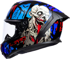 LS2 FF820 Rapid III Full Face Motorcycle Helmet - Zombie II Black/Red/Blue