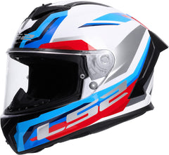 LS2 FF820 Rapid III Full Face Motorcycle Helmet - Hyper White/Blue/Red