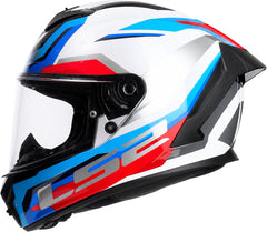 LS2 FF820 Rapid III Full Face Motorcycle Helmet - Hyper White/Blue/Red
