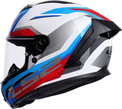 LS2 FF820 Rapid III Full Face Motorcycle Helmet - Hyper White/Blue/Red