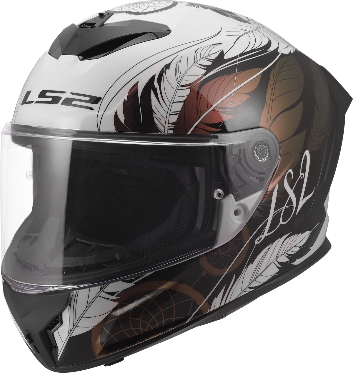 LS2 FF820 Rapid III Full Face Motorcycle Helmet - Boho White/Black/Pink