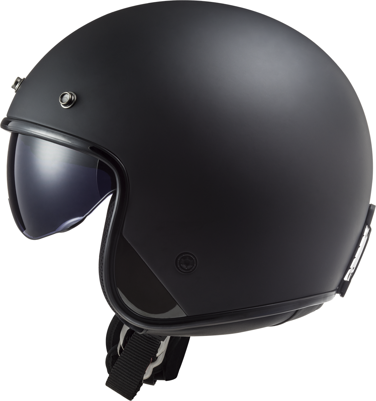 LS2 OF601 Bob II Open Face Motorcycle Helmet - Matt Black