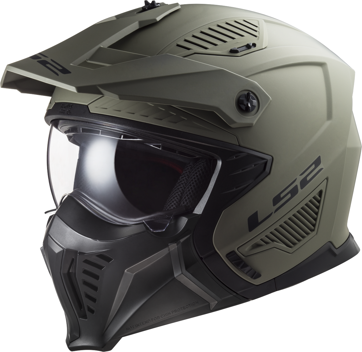 LS2 OF606 Drifter Open Face Motorcycle Helmet - Matt Sand Olive