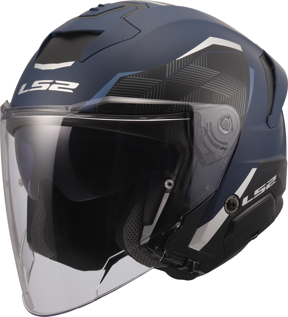 LS2 OF618 Verso II Open Face Motorcycle Helmet - Air Navy Blue