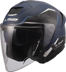 LS2 OF618 Verso II Open Face Motorcycle Helmet - Air Navy Blue